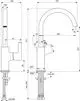 Waschtischarmatur mit gebogenem Auslauf und zwei Anschlüssen, ideal für Badinstallationen. Ideal Standard-Design mit klaren Linien und funktionaler Optik.